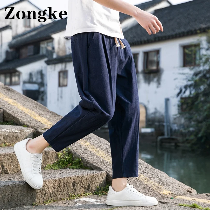 Льняные брюки Zongke длиной до щиколотки, мужские Модные китайские брюки, размеры 5XL, мужские шаровары, весна 2022, Новое поступление
Льняные брюки Zongke длиной до щиколотки, мужские Модные китайские брюки, размеры 5XL, мужские шаровары, весна 2022, Новое поступление