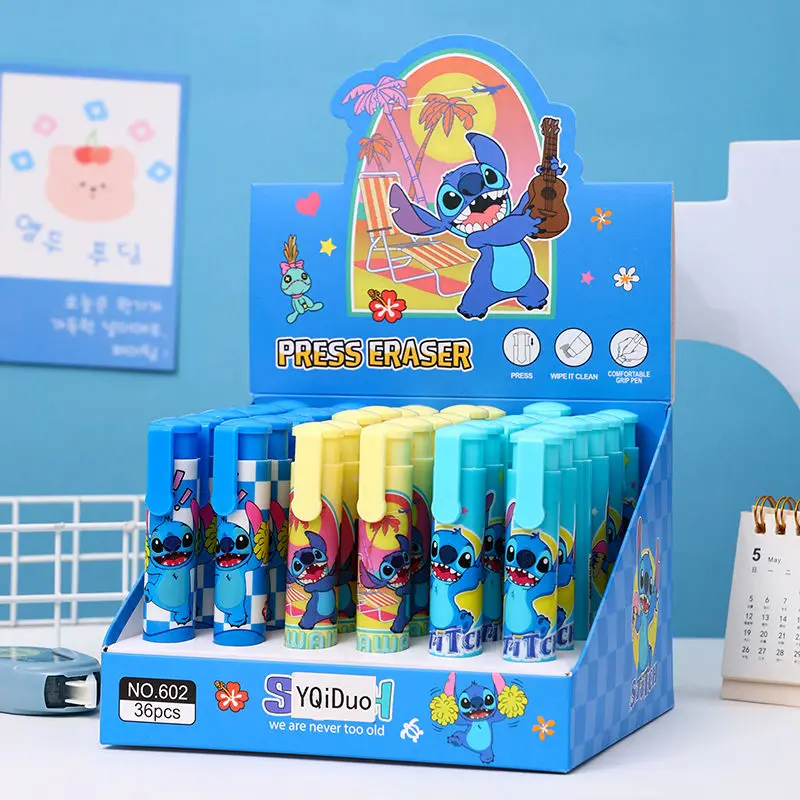 Disney Lilo & Stitch кнопочный ластик Kawaii милый аниме периферийный стежок ПВХ
