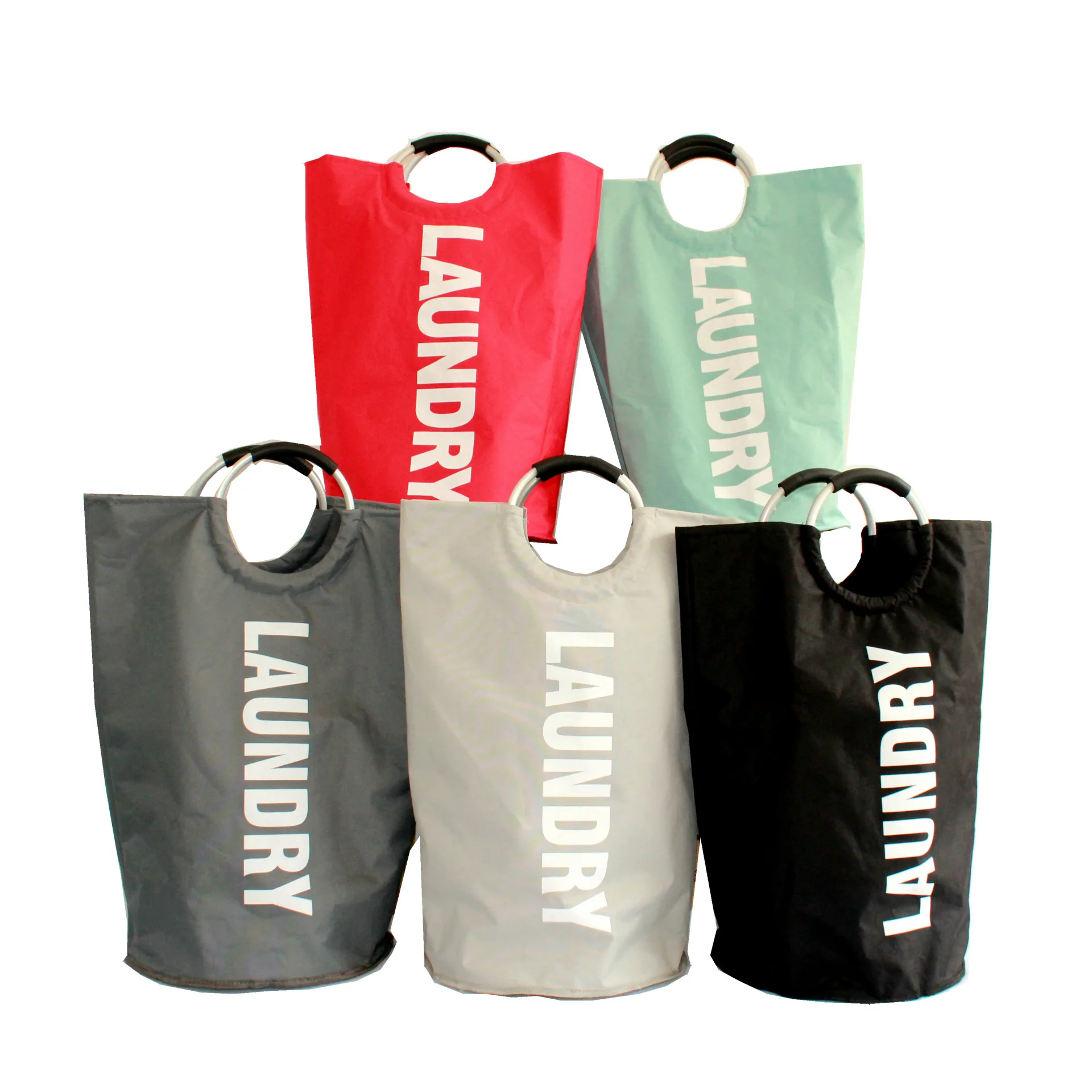 Home Large Capacity Clothes Storage Bag Oxford Cloth Double Laundry Bag Round Aluminum Handle Dirty Clothes Basket
Home Large Capacity Clothes Storage Bag Oxford Cloth Double Laundry Bag Round Aluminum Handle Dirty Clothes Basket
