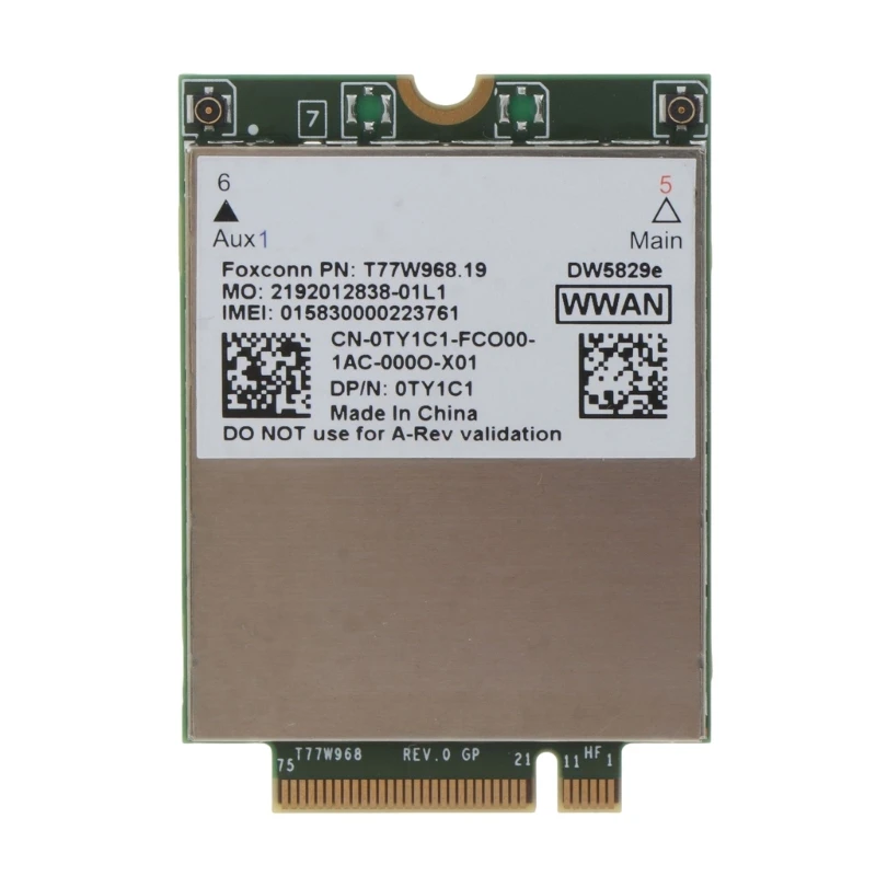 Для Latitude 5420 5424 7424 7300 7400 77400 7540 T77W968.51 DW5829e Snapdragon X20 LTE 4G Сменный модуль карты
Для Latitude 5420 5424 7424 7300 7400 77400 7540 T77W968.51 DW5829e Snapdragon X20 LTE 4G Сменный модуль карты
