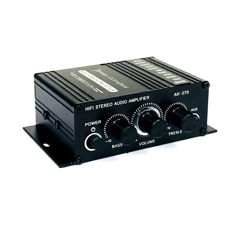 Цифровой Hi-Fi усилитель звука AK270, FM-радио, микрофон, маленький 2-канальный стерео мини усилитель мощности 12 В для автомобиля и дома
Цифровой Hi-Fi усилитель звука AK270, FM-радио, микрофон, маленький 2-канальный стерео мини усилитель мощности 12 В для автомобиля и дома