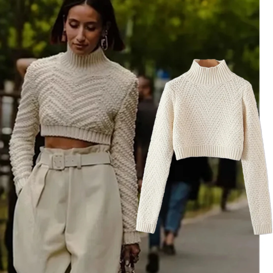 Maxdutti Ins Fashion Sweaters Blogger Retro Texture Turtleneck Knitwear Sexy Short Sweaters Women Tops
Maxdutti Ins Fashion Sweaters Blogger Retro Texture Turtleneck Knitwear Sexy Short Sweaters Women Tops