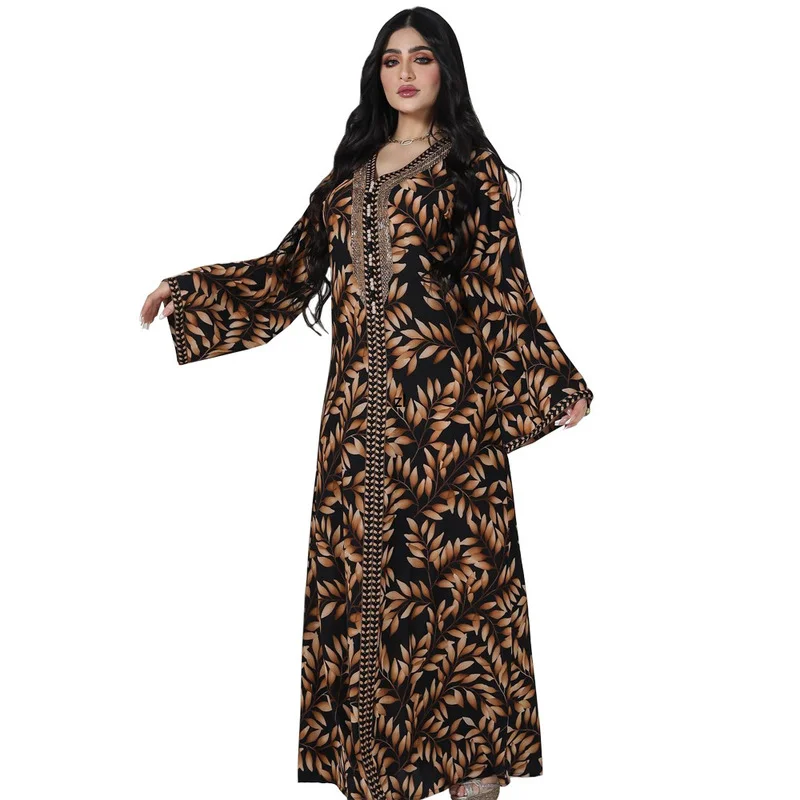Beaded Abaya Printed Long Dress Women Arabic Party Kaftan Braided Trimming Saudi Gulf Dubai Jalabiya Muslim African Dresses 2022
Beaded Abaya Printed Long Dress Women Arabic Party Kaftan Braided Trimming Saudi Gulf Dubai Jalabiya Muslim African Dresses 2022