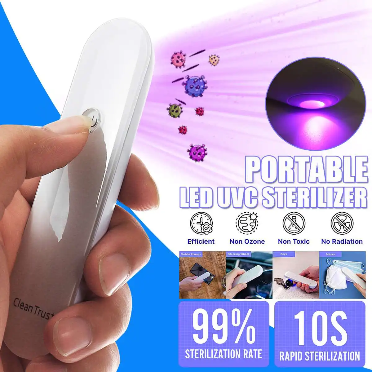 Портативная УФ-лампа для дезинфекции, портативная перезаряжаемая светодиодсветодиодный лампа для стерилизации бактерий, дезинфекторов UVC,...
Портативная УФ-лампа для дезинфекции, портативная перезаряжаемая светодиодсветодиодный лампа для стерилизации бактерий, дезинфекторов UVC,...