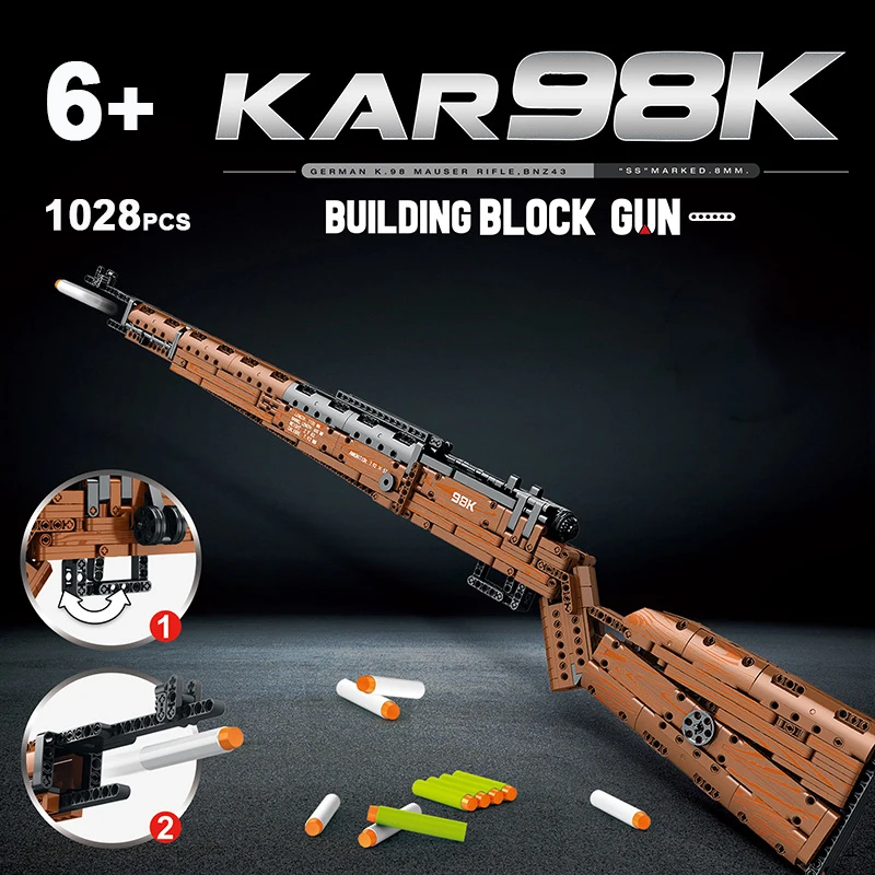 SWAT Military WW2 Weapons Gun Germany Kar98K Army Rifle Tech Building Blocks Model Kit Moc Bricks Toys For Kids Gift
SWAT Military WW2 Weapons Gun Germany Kar98K Army Rifle Tech Building Blocks Model Kit Moc Bricks Toys For Kids Gift