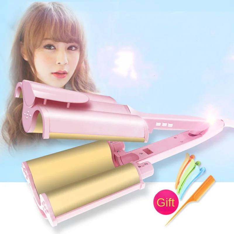 The new ceramic curling iron tube three rollers Korean cone pear flower head does not hurt hair hair curler flush water ripple
The new ceramic curling iron tube three rollers Korean cone pear flower head does not hurt hair hair curler flush water ripple