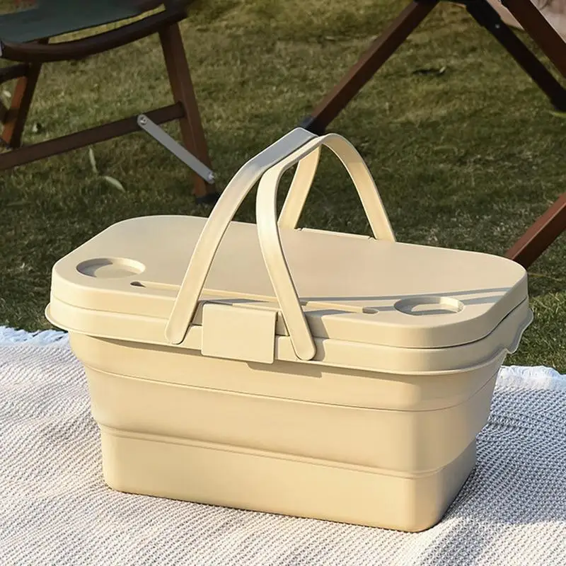 Outdoor Picnic Foldable Storage Basket Multi-functional Large Capacity Portable Holders With Double Handles For Travel, Camping
Outdoor Picnic Foldable Storage Basket Multi-functional Large Capacity Portable Holders With Double Handles For Travel, Camping