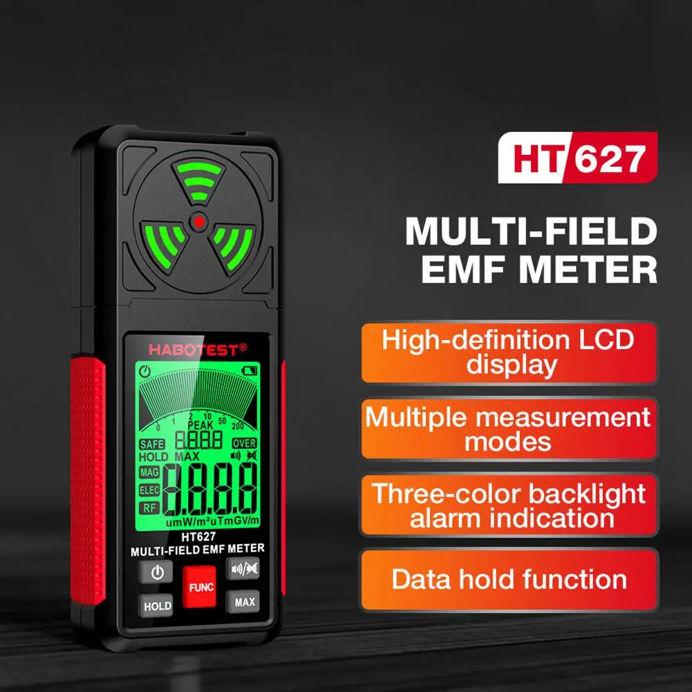 

Профессиональный измеритель электромагнитного поля HT627 EMF, радиометр, ручной тестер излучения, портативный тестер для предупреждения, частота T0J2