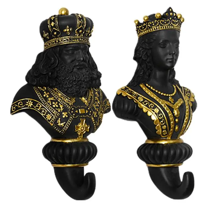 Decorative Wall Hangers Hooks King Queen Shaped Utility Hooks For Wall Heavy Duty Resin Coat Hat Bag Towel Hangers For Kitchen
Decorative Wall Hangers Hooks King Queen Shaped Utility Hooks For Wall Heavy Duty Resin Coat Hat Bag Towel Hangers For Kitchen