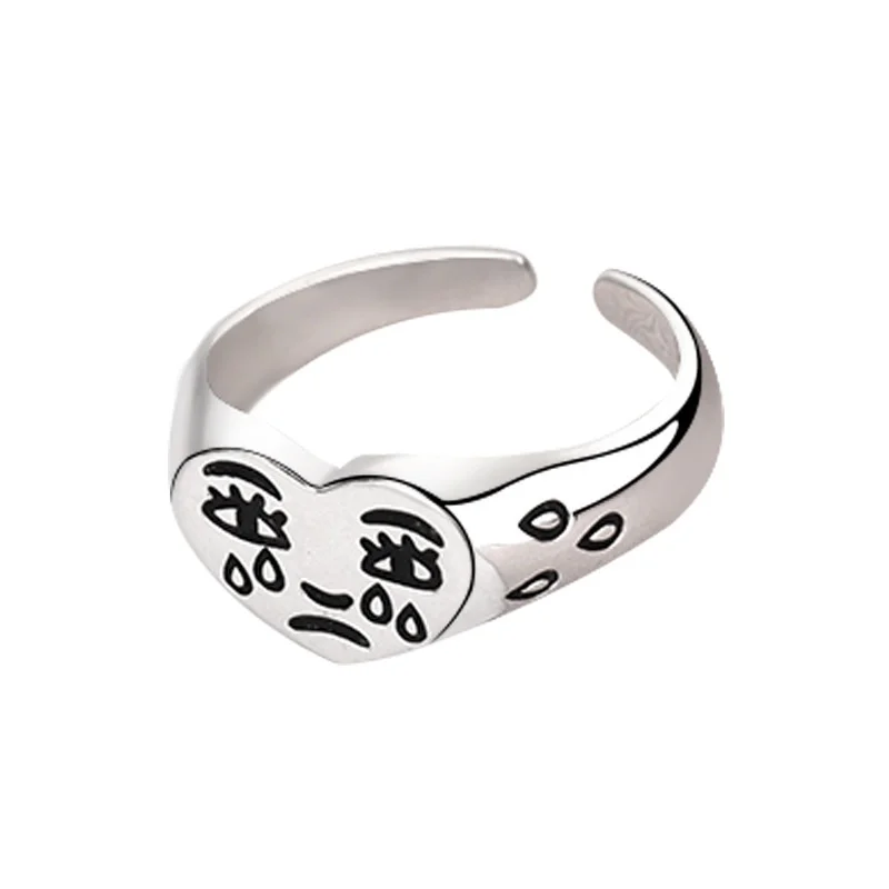 Retro Black Expression Crying Heart Ring for Women Fashion Creative Personality Adjustable Party Finger Jewelry Accessories
Retro Black Expression Crying Heart Ring for Women Fashion Creative Personality Adjustable Party Finger Jewelry Accessories