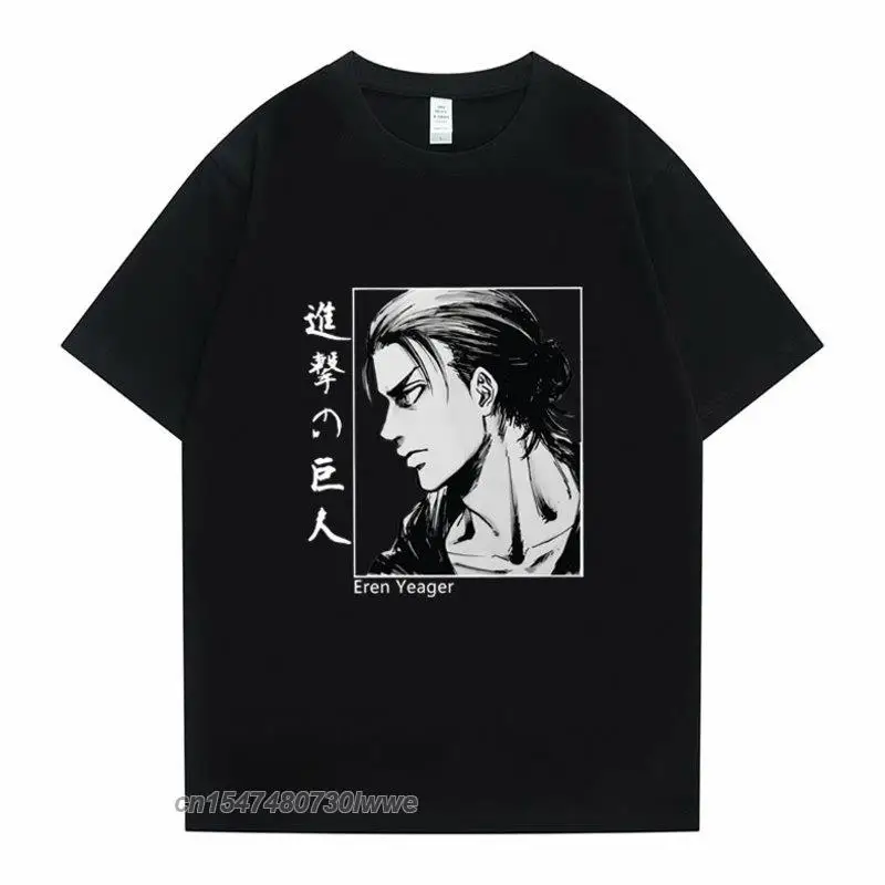 Japan Manga Style T-Shirt Anime Attack On Titan Graffiti Tshirt Personality Eren Jager Tee Loose Tops Men Women T Shirts
Japan Manga Style T-Shirt Anime Attack On Titan Graffiti Tshirt Personality Eren Jager Tee Loose Tops Men Women T Shirts