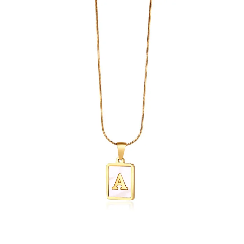 Women's Stainless Steel Shell Square Letter A-Z Initial Pendants Necklaces,New In Fashion Jewelry Collar Letters Charm Necklace
Women's Stainless Steel Shell Square Letter A-Z Initial Pendants Necklaces,New In Fashion Jewelry Collar Letters Charm Necklace