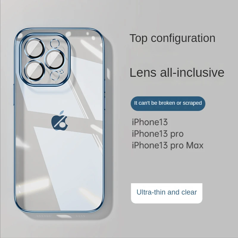 Luxury Transparent Shockproof Case for IPhone 13 12 14 Pro Max Advanced Feeling Electroplating Soft Silicone Lens Package
Luxury Transparent Shockproof Case for IPhone 13 12 14 Pro Max Advanced Feeling Electroplating Soft Silicone Lens Package