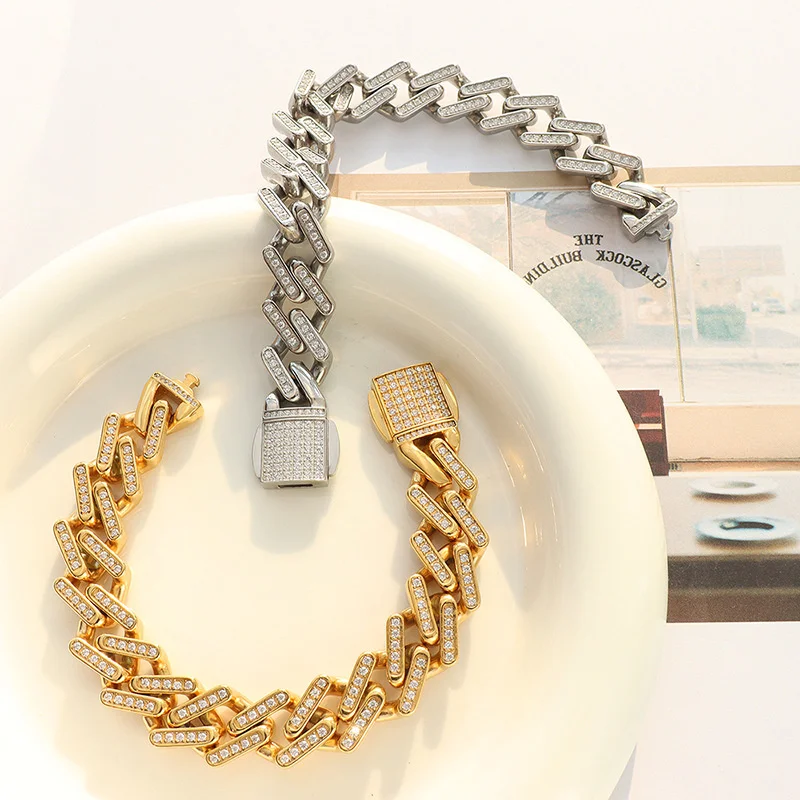 Cuban Link Chain Bracelet Stainless Steel Zircon Luxury Hip Hop Bangles For Women Designer 2022 Jewellery Bulk Items Wholesale
Cuban Link Chain Bracelet Stainless Steel Zircon Luxury Hip Hop Bangles For Women Designer 2022 Jewellery Bulk Items Wholesale