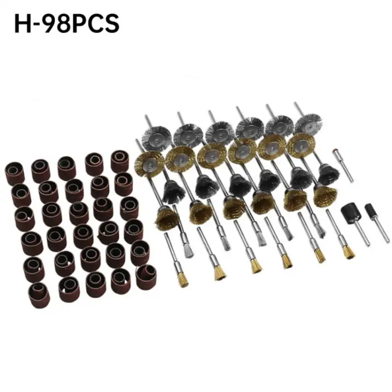 98 Pieces Mini Wire Brush Wheel Cup Brass Steel Wire Brush Set 1/8inch (3mm) Shank For Power Dremel Rotary Tools Polishing Buf
98 Pieces Mini Wire Brush Wheel Cup Brass Steel Wire Brush Set 1/8inch (3mm) Shank For Power Dremel Rotary Tools Polishing Buf