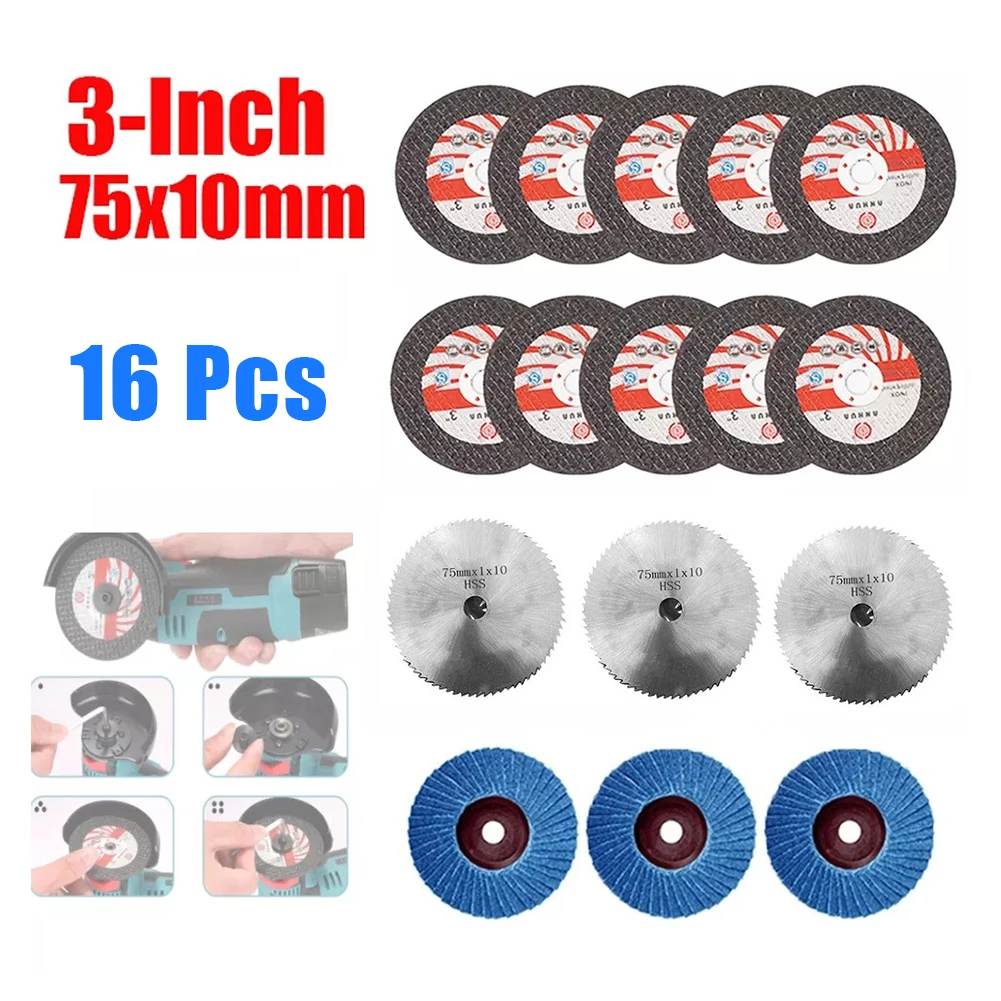 75mm Cutting Disc For Angle Grinder Attachment HSS Saw Blade Polishing Disc Flat Flap Grinding Wheel Woodworking Cutting Disc
75mm Cutting Disc For Angle Grinder Attachment HSS Saw Blade Polishing Disc Flat Flap Grinding Wheel Woodworking Cutting Disc