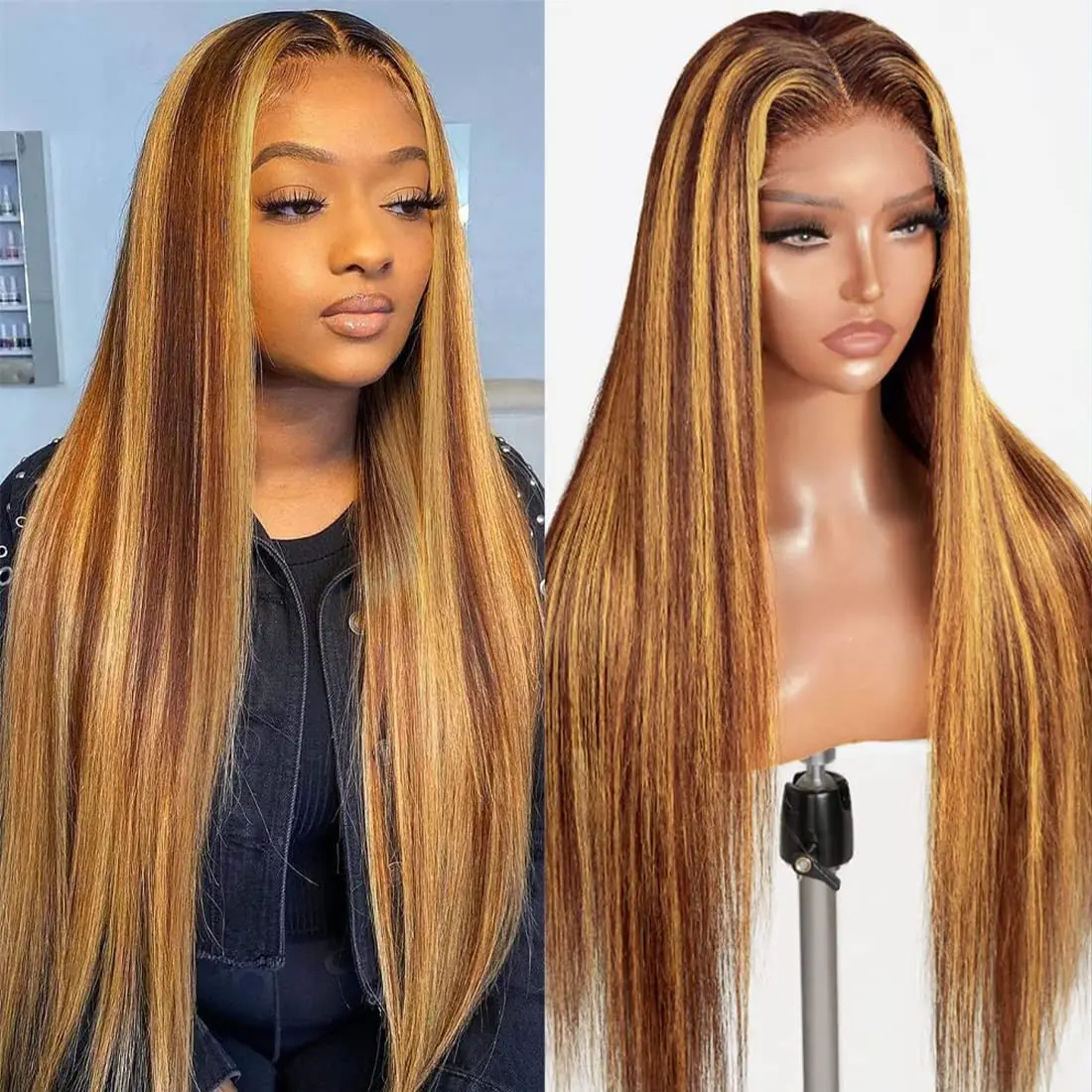 Brazilian Virgin Hair Highlights Honey Blonde 13x6 Lace Human Hair Wig for Women 180% Thick Long Silky Straight Lace Front Wigs
Brazilian Virgin Hair Highlights Honey Blonde 13x6 Lace Human Hair Wig for Women 180% Thick Long Silky Straight Lace Front Wigs