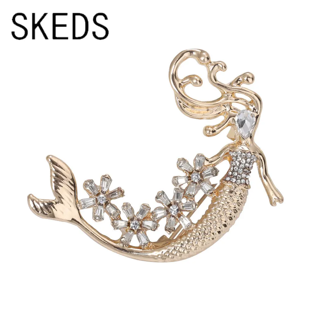 SKEDS Exquiste Design Mermaid Crystal Brooches Pins For Women Girls Fashion Elegant Metal Luxury Clothing Coat Corsage Badges
SKEDS Exquiste Design Mermaid Crystal Brooches Pins For Women Girls Fashion Elegant Metal Luxury Clothing Coat Corsage Badges