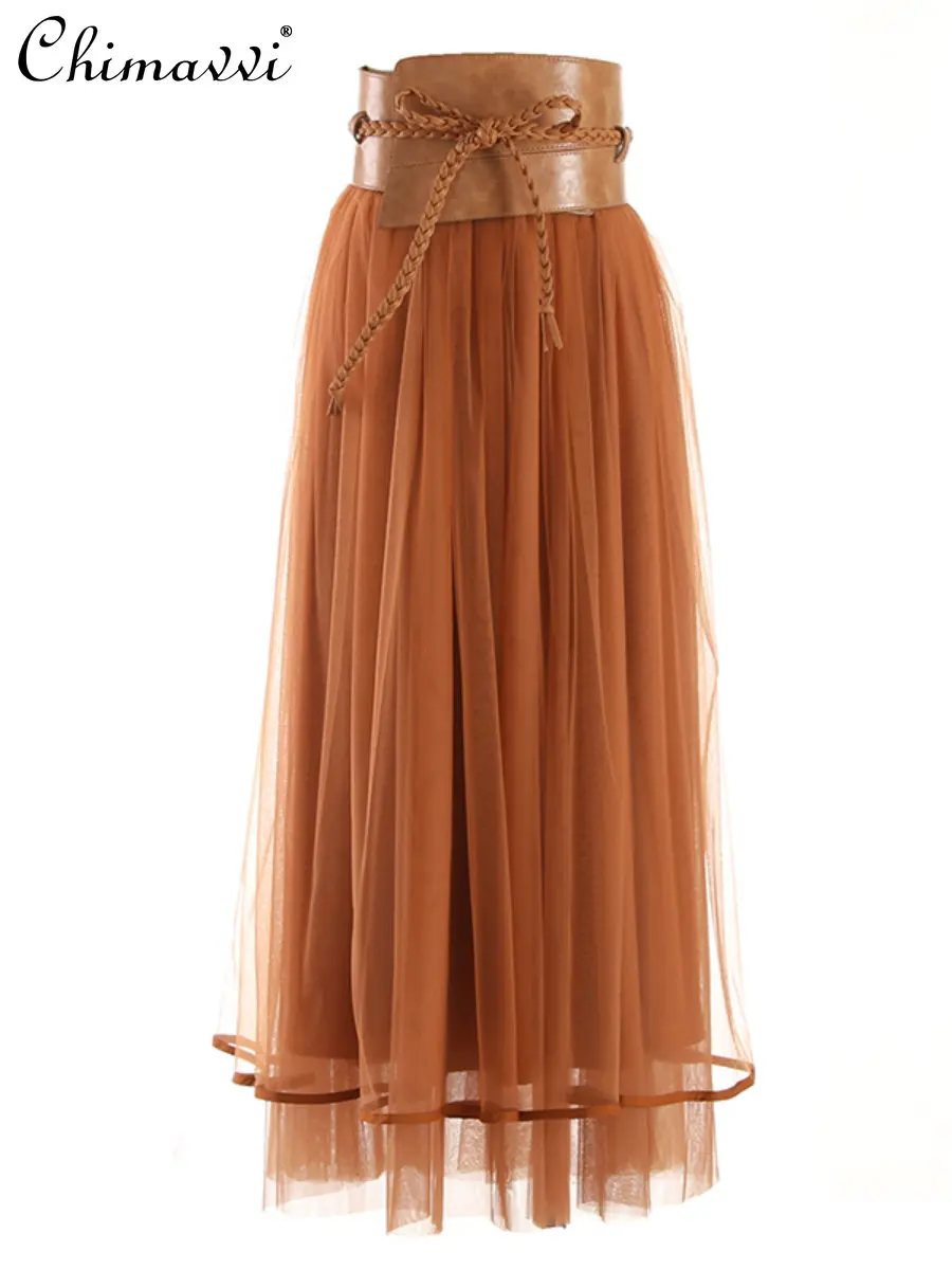 2023 Spring Clothes New Fashion Laminated Mesh Pleats with Waist Seal Skirt Temperament Wild High Waist Slimming Midi Skirts
2023 Spring Clothes New Fashion Laminated Mesh Pleats with Waist Seal Skirt Temperament Wild High Waist Slimming Midi Skirts