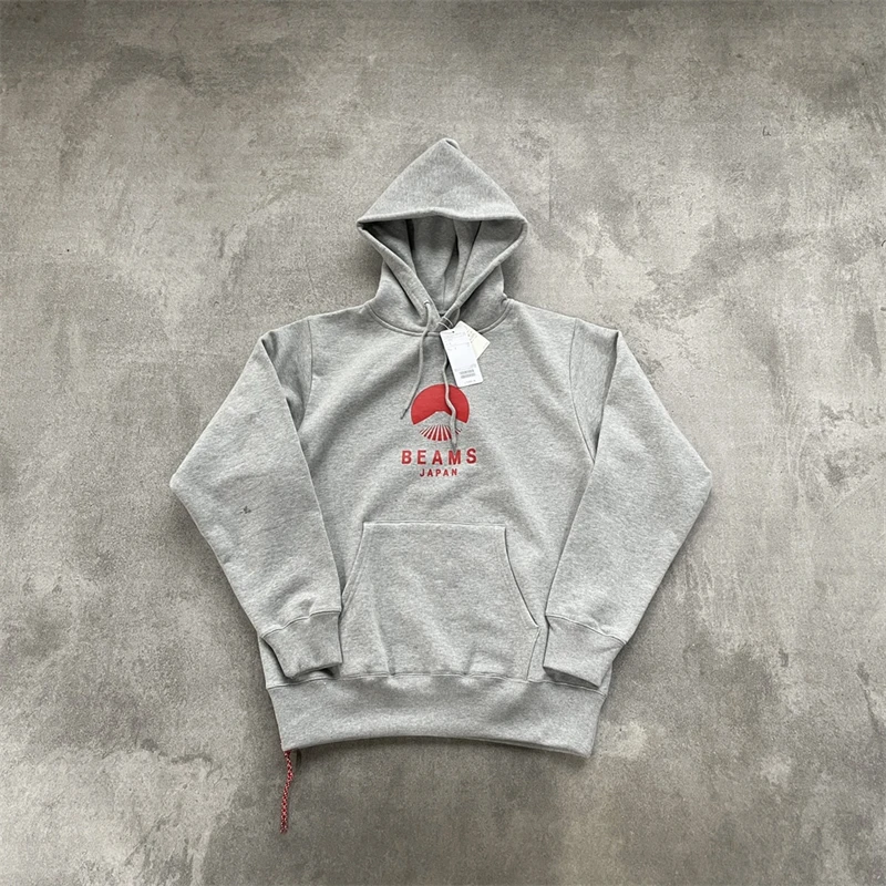 BEAMS Loose And Comfortable Pocket Hooded Sweater Little Sun Fujiyama Red Rope Men's and Women's Casual Top 
BEAMS Loose And Comfortable Pocket Hooded Sweater Little Sun Fujiyama Red Rope Men's and Women's Casual Top