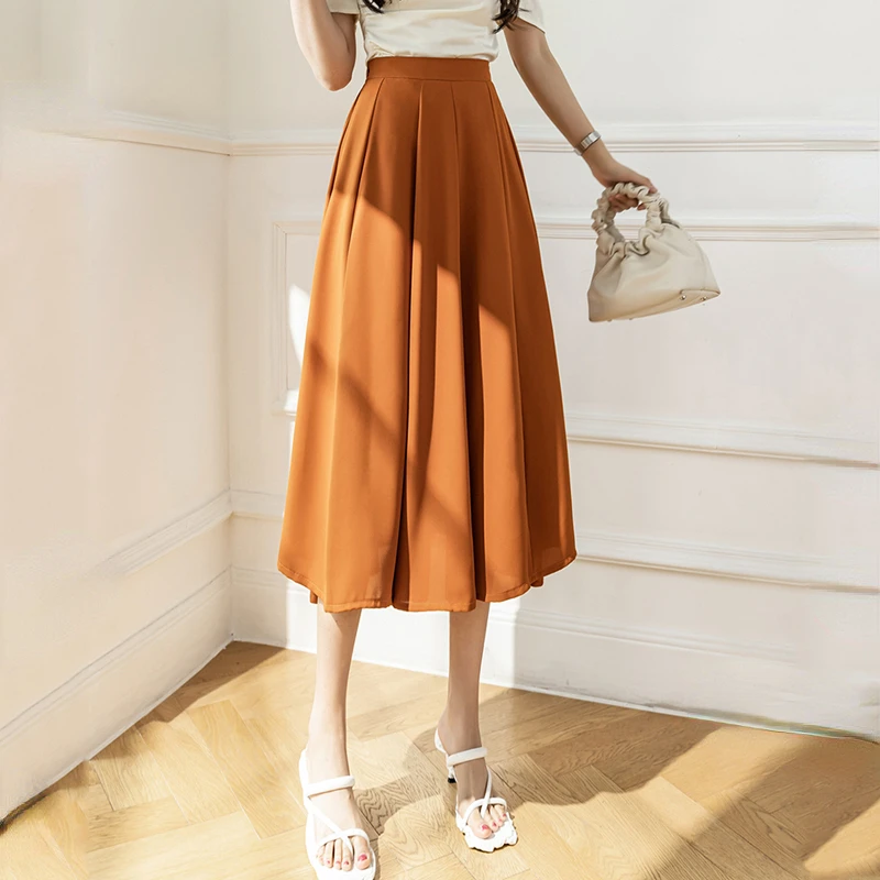 Women Elegant High Waist A-line Umbrella Skirt Office Ladies Fashion Pleated Long Skirts 2022 Summer Female Casual Skirt
Women Elegant High Waist A-line Umbrella Skirt Office Ladies Fashion Pleated Long Skirts 2022 Summer Female Casual Skirt