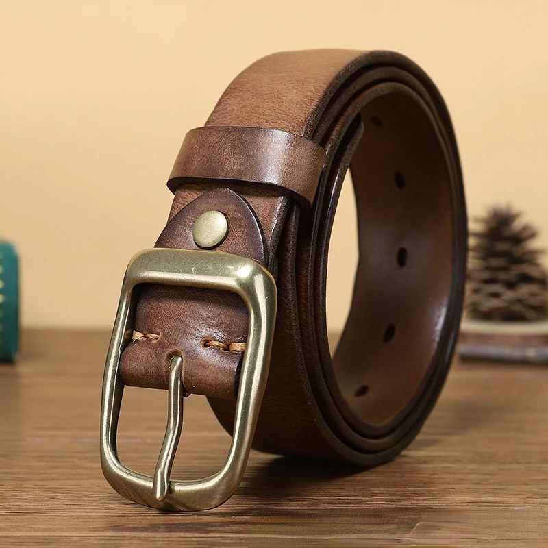 3.3CM Fashion Men High Quality Genuine Leather Belt Luxury Designer Belts Men New Copper Buckle Strap Male Jeans for Man Cowboy
3.3CM Fashion Men High Quality Genuine Leather Belt Luxury Designer Belts Men New Copper Buckle Strap Male Jeans for Man Cowboy