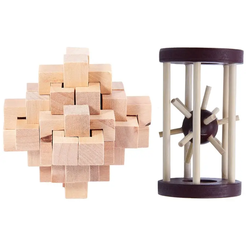 2Pcs Wood Puzzle Brain Teaser Toy Games :1Pcs Interlocking Puzzle & 1Pcs Tetrakaidecahedron Lock Logic Puzzle
2Pcs Wood Puzzle Brain Teaser Toy Games :1Pcs Interlocking Puzzle & 1Pcs Tetrakaidecahedron Lock Logic Puzzle