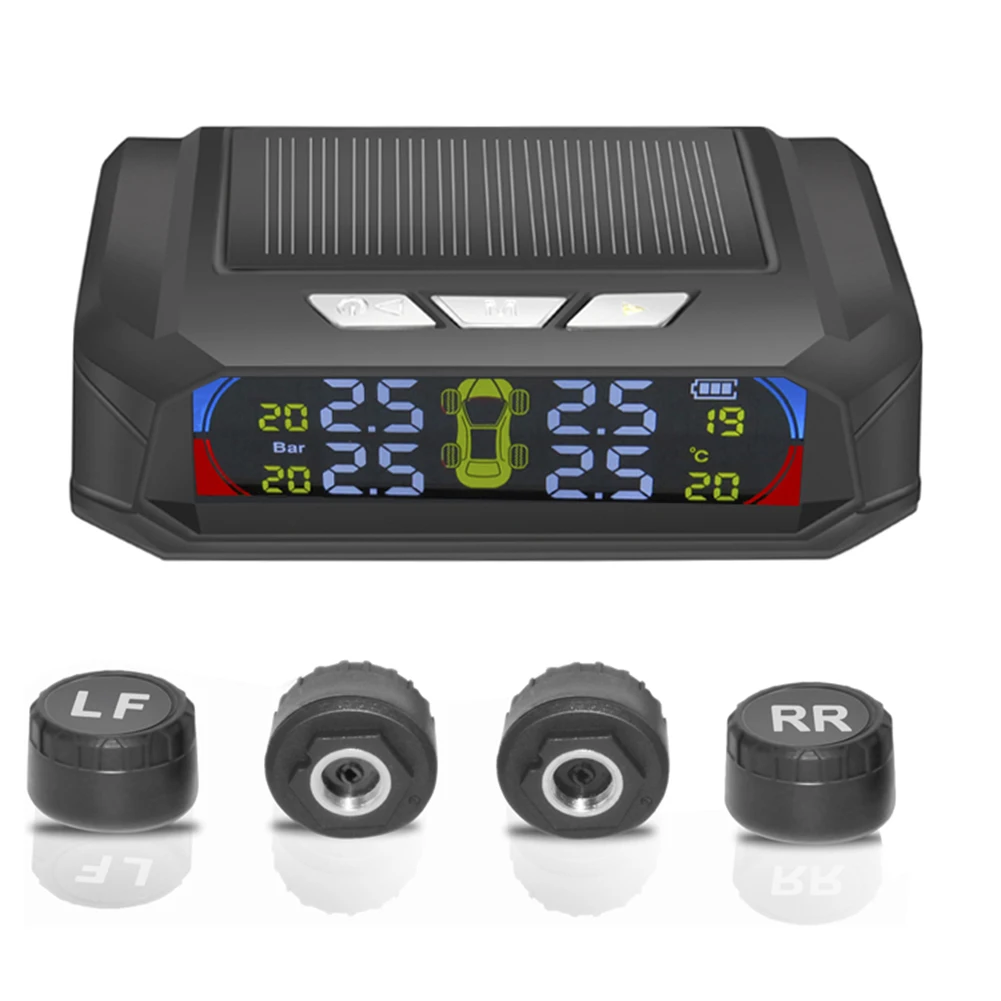 K11 Solar Car TPMS Auto Tire Pressure Monitor System Wireless Tyre Temp Alarm Monitoring With 4 External Sensors Accessories
K11 Solar Car TPMS Auto Tire Pressure Monitor System Wireless Tyre Temp Alarm Monitoring With 4 External Sensors Accessories
