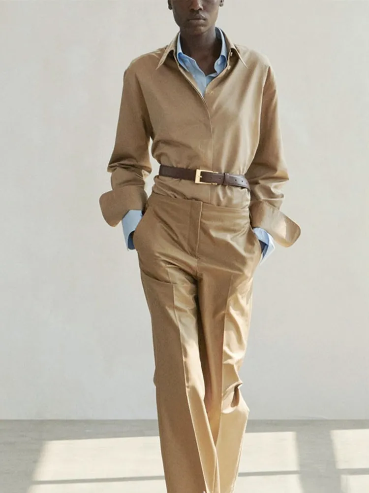 Women Blouse Slit Hem Single Breasted Solid Color Turn Down Collar Long Sleeve Loose Shirt
Women Blouse Slit Hem Single Breasted Solid Color Turn Down Collar Long Sleeve Loose Shirt