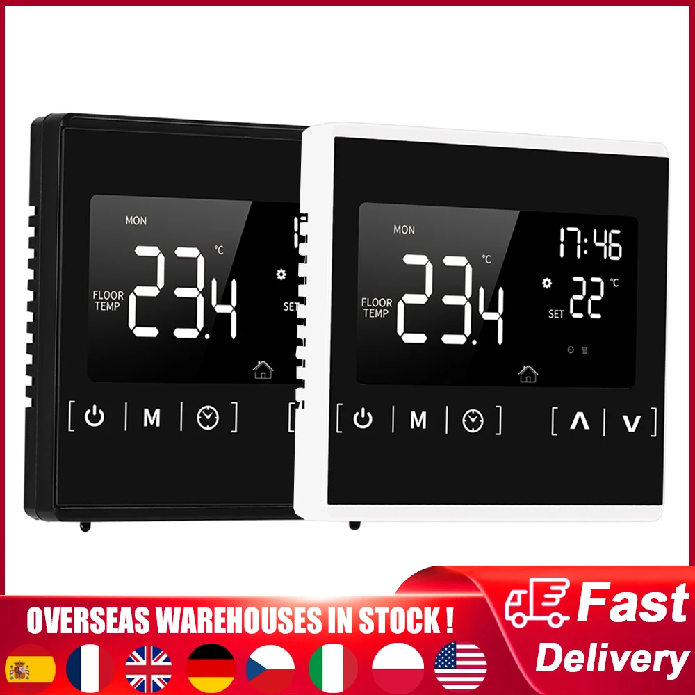 Smart Thermostat Panel LCD Touchscreen Programmable Electric Floor Heating System Thermoregulator 85-250V Temperature Controller
Smart Thermostat Panel LCD Touchscreen Programmable Electric Floor Heating System Thermoregulator 85-250V Temperature Controller
