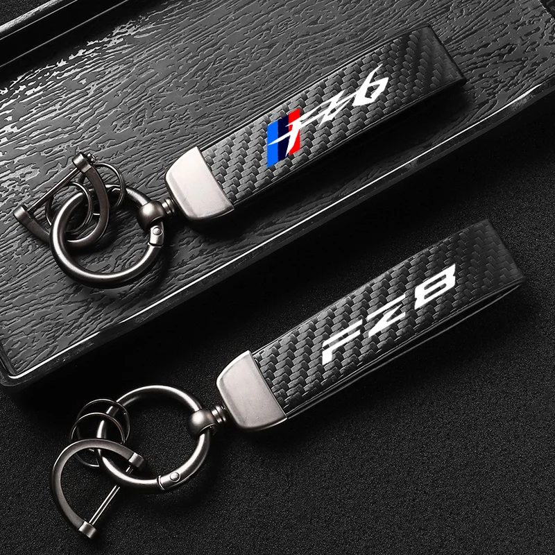 

High-Grade Carbon Fiber Leather Motorcycle KeyChain For YAMAHA FZ1 FZ6 FZ8 FAZER FZR400RR FZ6N FZ-09 FZ-07 FZ6R FZ6S