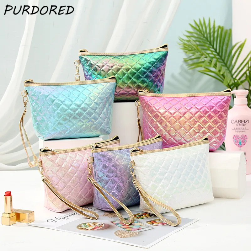 PURDORED 1 Pc Laser Color Women Makeup Bag Zipper Large Solid Color Cosmetic Bag Portable Wrist Make Up Pouch Toiletry Bag
PURDORED 1 Pc Laser Color Women Makeup Bag Zipper Large Solid Color Cosmetic Bag Portable Wrist Make Up Pouch Toiletry Bag