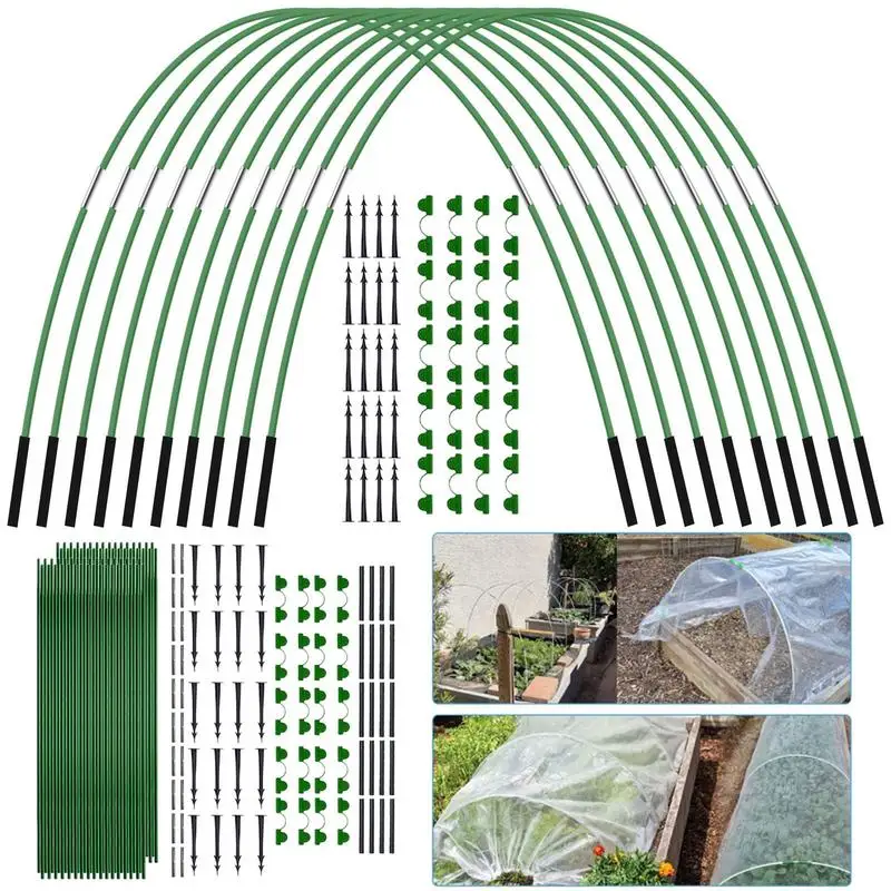Greenhouse Hoops Green Garden Cloche Crop Protection Garden Hoops For Raised Beds Garden Grow Tunnel Long Rust-Free Garden Hoop
Greenhouse Hoops Green Garden Cloche Crop Protection Garden Hoops For Raised Beds Garden Grow Tunnel Long Rust-Free Garden Hoop
