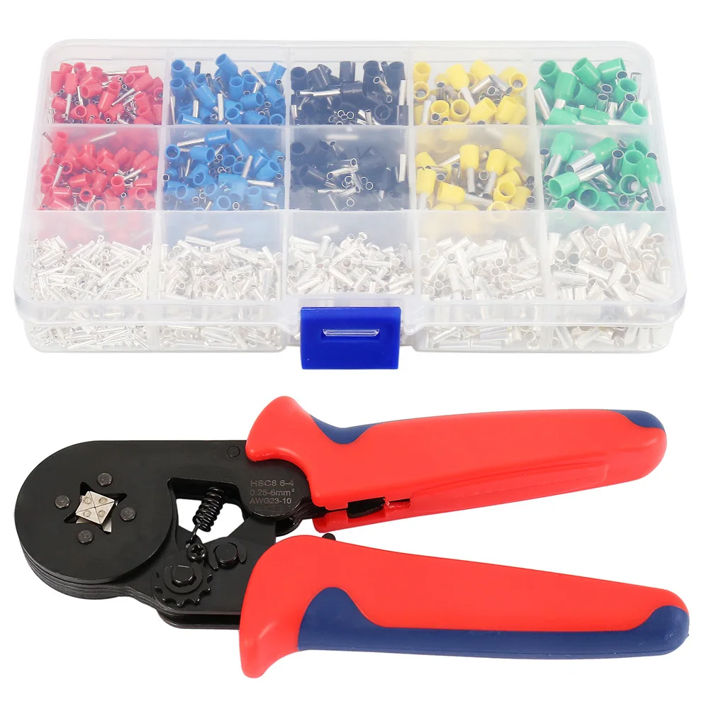 1640PCS/sets Ferrule Pliers Crimping Tools HSC8 6-4 Antiskid Handle Ratchet Electrician Wire Repair Kit for Tube/pin Terminals
1640PCS/sets Ferrule Pliers Crimping Tools HSC8 6-4 Antiskid Handle Ratchet Electrician Wire Repair Kit for Tube/pin Terminals