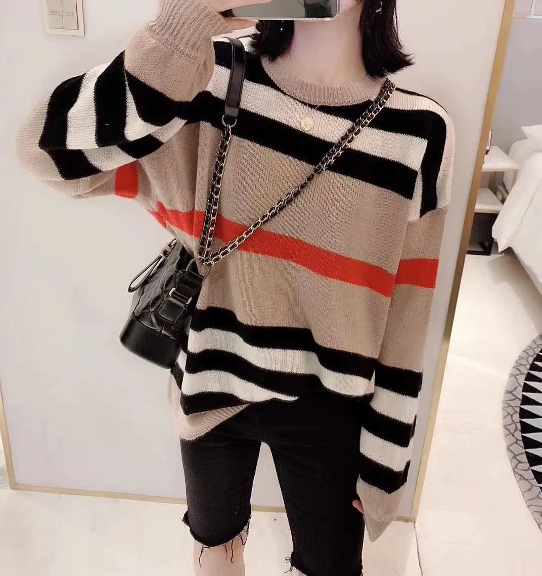 Cute Striped Pullover Knitted Women'S Sweaters for Wome 2022 Korean Female Winter Jumper Sweater Jersey Clothing Spring Autumn
Cute Striped Pullover Knitted Women'S Sweaters for Wome 2022 Korean Female Winter Jumper Sweater Jersey Clothing Spring Autumn