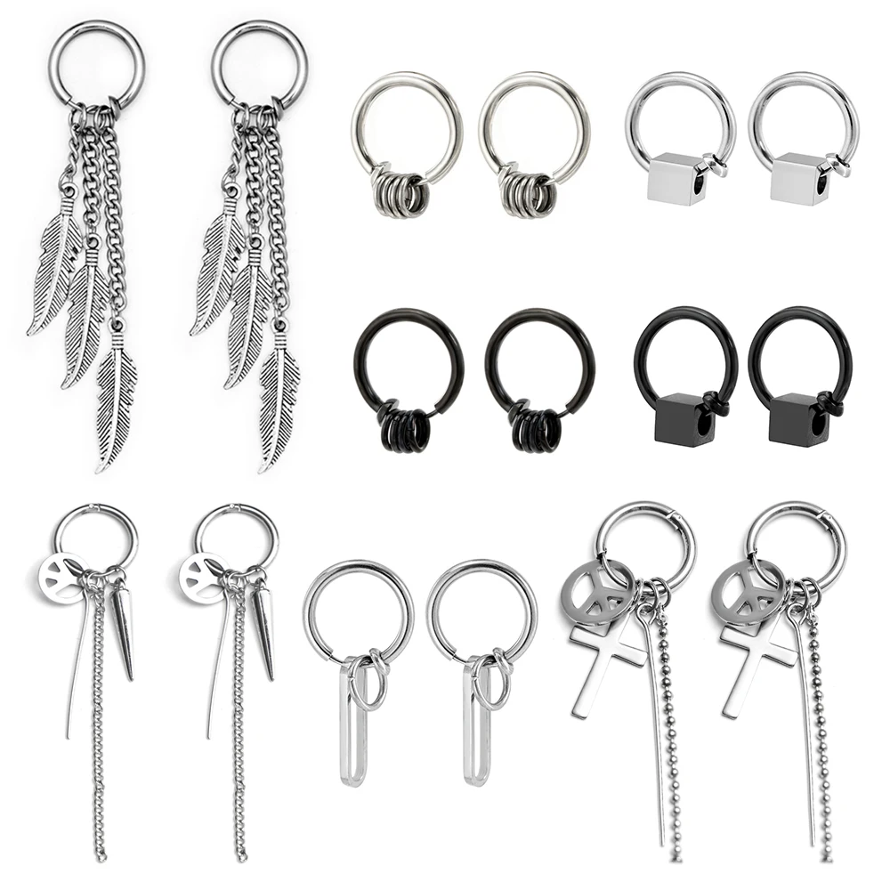 New Popular 2 Piece Stainless Steel Painless Ear Clip Earrings for Men/Women Punk Black Non Piercing Fake Earrings Jewelry Gifts
New Popular 2 Piece Stainless Steel Painless Ear Clip Earrings for Men/Women Punk Black Non Piercing Fake Earrings Jewelry Gifts