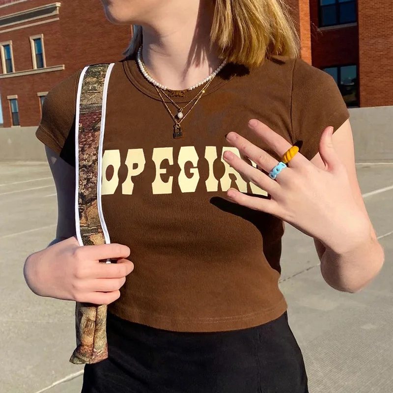 Letter Print Crop Tops Women Vintage Y2k Short Sleeve O Neck Knitted T Shirts 2021 Egirl Hip Hop Street Indie Fashion Sexy Tees
Letter Print Crop Tops Women Vintage Y2k Short Sleeve O Neck Knitted T Shirts 2021 Egirl Hip Hop Street Indie Fashion Sexy Tees