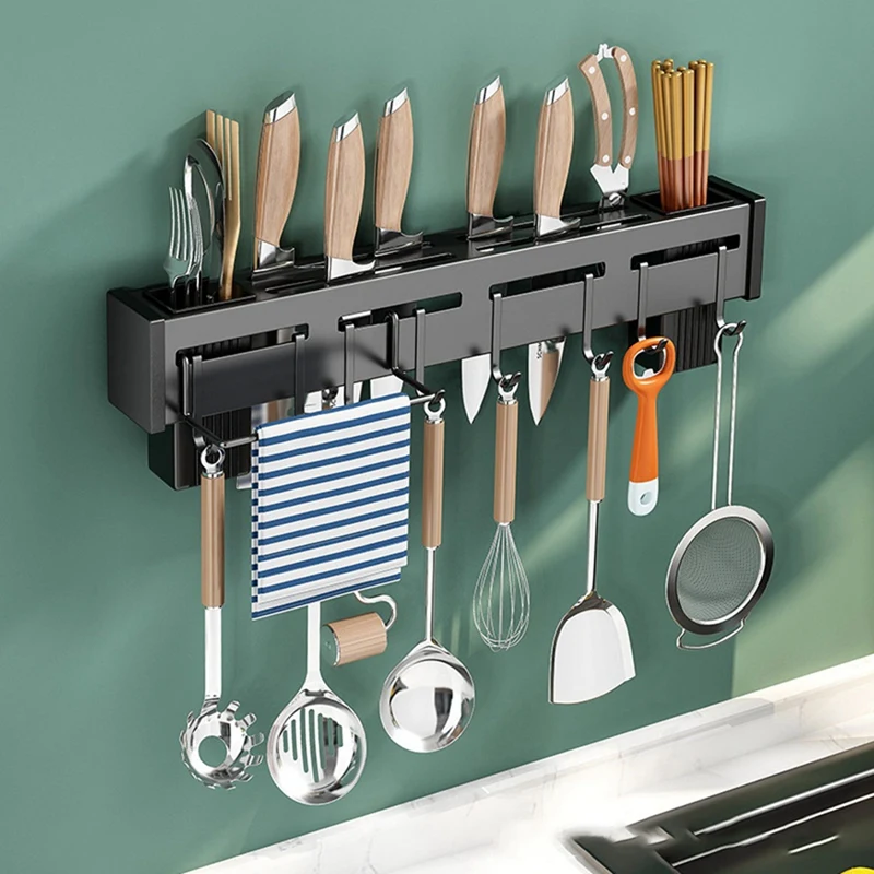 Stainless Steel Knife Block Kitchen Wall Mounted Shelf Rail Storage Holders Multi-Function Rack Kitchen Storage Rack
Stainless Steel Knife Block Kitchen Wall Mounted Shelf Rail Storage Holders Multi-Function Rack Kitchen Storage Rack