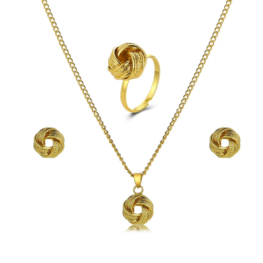 New Jewelry 3 Piece Set Three-dimensional Knot Ring Earrings Necklace Suit Jewelry jewelry sets for women Fashion Zinc Alloy
New Jewelry 3 Piece Set Three-dimensional Knot Ring Earrings Necklace Suit Jewelry jewelry sets for women Fashion Zinc Alloy