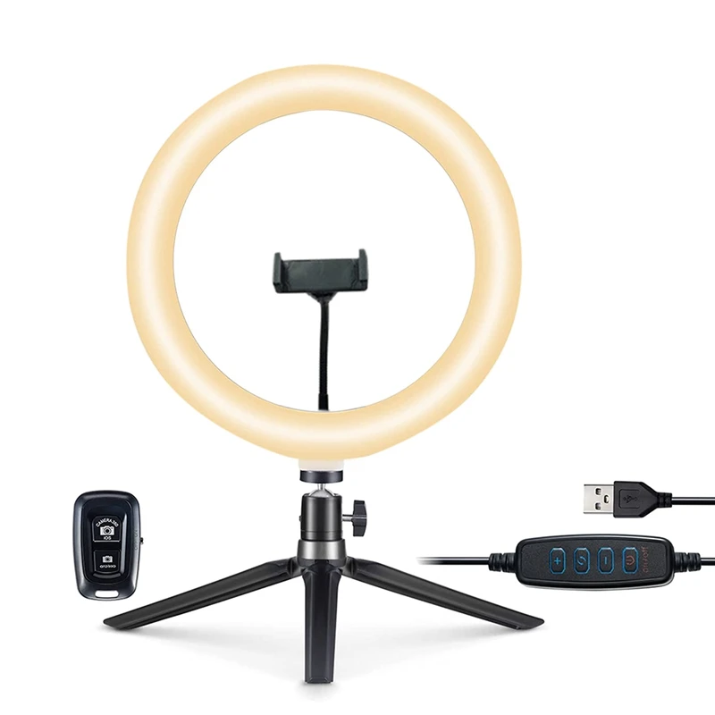 10 Inch Ring Light With Mobile Phone Holder & Tripod,3 Lighting Modes Ring Light For Photography,Make-Up,Live Streaming
10 Inch Ring Light With Mobile Phone Holder & Tripod,3 Lighting Modes Ring Light For Photography,Make-Up,Live Streaming