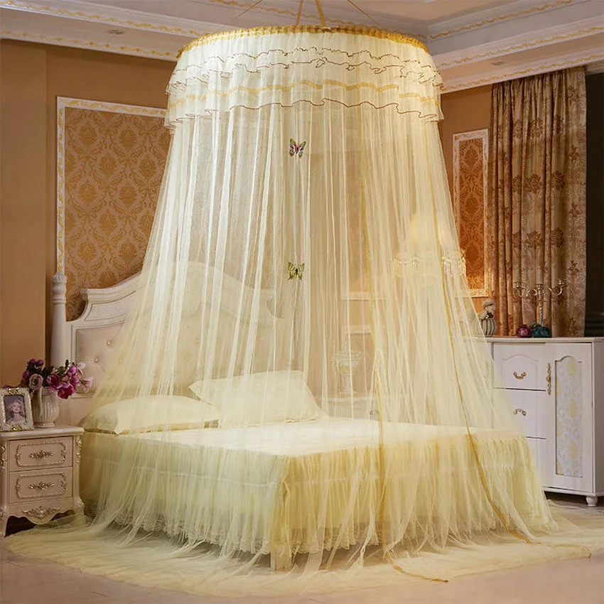 Dome Ceiling Mosquito Net Free Installation Encryption Heightened Princess Palace Round Bed Curtain Polyester Universal
Dome Ceiling Mosquito Net Free Installation Encryption Heightened Princess Palace Round Bed Curtain Polyester Universal