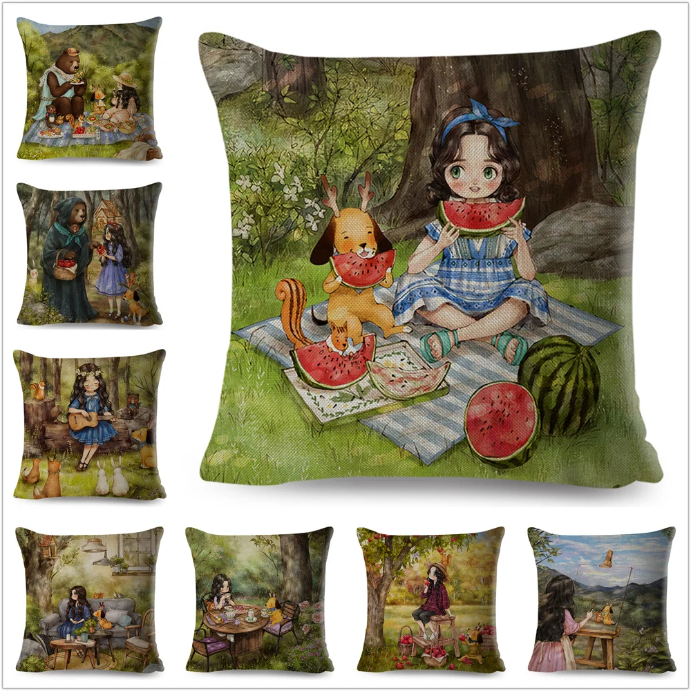 Cartoon Cute Girl Fairy Tale World Pillowcase Decor Lovely Child Cushion Cover for Sofa Home Car Pillow Case 45x45cm
Cartoon Cute Girl Fairy Tale World Pillowcase Decor Lovely Child Cushion Cover for Sofa Home Car Pillow Case 45x45cm