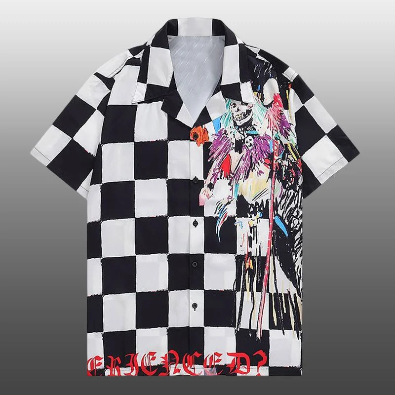 Color White Contrast Black Short And Sleeve Casual Men Streetwear Camisa Masculina Skull Print Shirt Moda Hombre
Color White Contrast Black Short And Sleeve Casual Men Streetwear Camisa Masculina Skull Print Shirt Moda Hombre