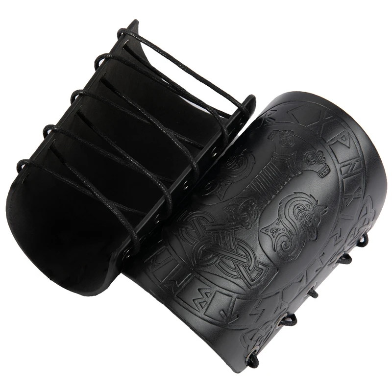 1 Pair Arm Bracer Faux Leather Arm Armor Cosplay Props Embossed Norse Symbol Medieval Faux Leather Arm Wristband For LARP Black
1 Pair Arm Bracer Faux Leather Arm Armor Cosplay Props Embossed Norse Symbol Medieval Faux Leather Arm Wristband For LARP Black