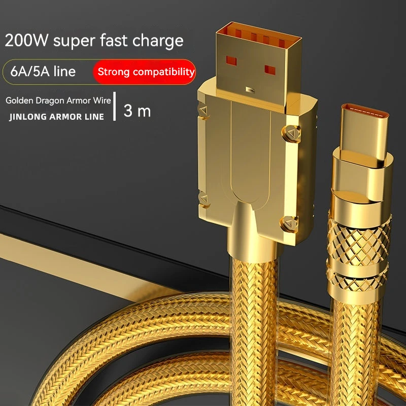 Zinc Alloy 6A USB Type C Cable USB Charger Wire for Samsung Huawei Xiaomi Fast Charging Cord 200W USB Super Fast Charging Cable
Zinc Alloy 6A USB Type C Cable USB Charger Wire for Samsung Huawei Xiaomi Fast Charging Cord 200W USB Super Fast Charging Cable