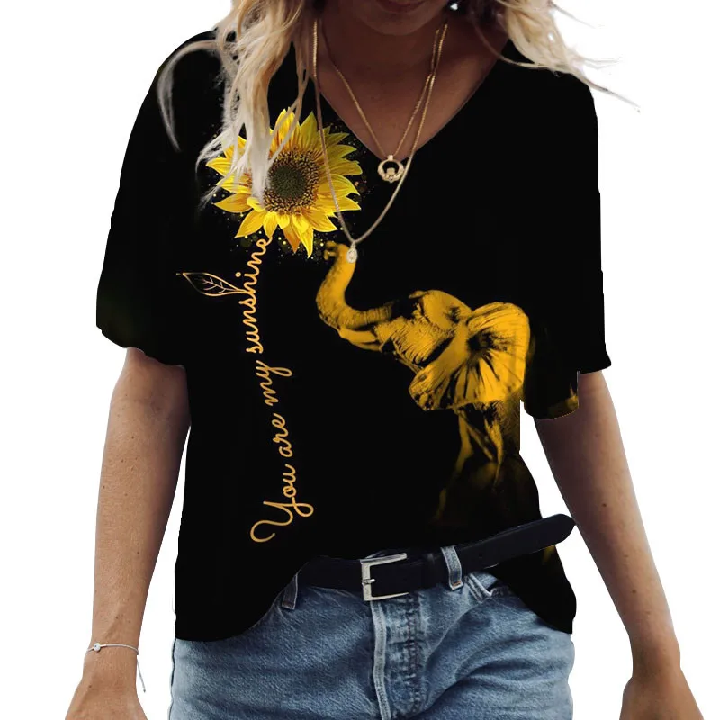 Summer Casual T-Shirt Women Short Sleeve V-Neck Loose Pullover Tops 2022 New Vintage Sundress Printed Harajuku All-match Tops
Summer Casual T-Shirt Women Short Sleeve V-Neck Loose Pullover Tops 2022 New Vintage Sundress Printed Harajuku All-match Tops