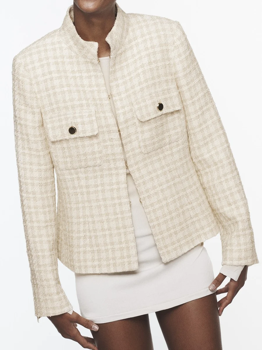 2023 Fashion Women Textured Suit Jacket New Autumn Office Ladies O-neck Long Sleeve Pocket Decoration Daily Commuting Coat
2023 Fashion Women Textured Suit Jacket New Autumn Office Ladies O-neck Long Sleeve Pocket Decoration Daily Commuting Coat