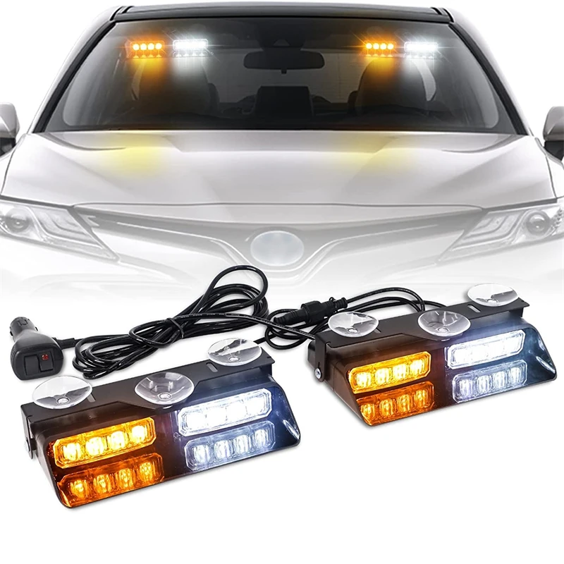 2 in 1 Amber White Signal Lamps Flash Dash Emergency Dash Strobe Lights Windshield Interior Warning Flashing Lights 12V
2 in 1 Amber White Signal Lamps Flash Dash Emergency Dash Strobe Lights Windshield Interior Warning Flashing Lights 12V