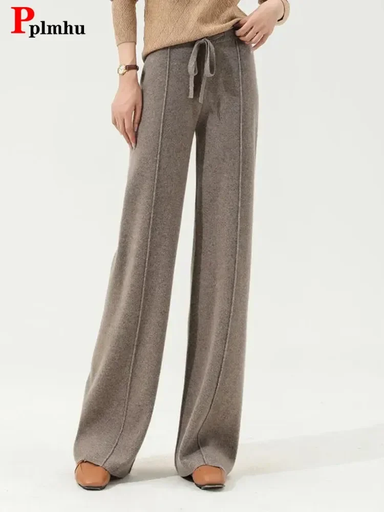 New 2023 Warm Thiken Knitted Wide Leg Pants Winter Womens High Waist Straight Pantalones Elegant Fashion Baggy Trousers Oversize
New 2023 Warm Thiken Knitted Wide Leg Pants Winter Womens High Waist Straight Pantalones Elegant Fashion Baggy Trousers Oversize