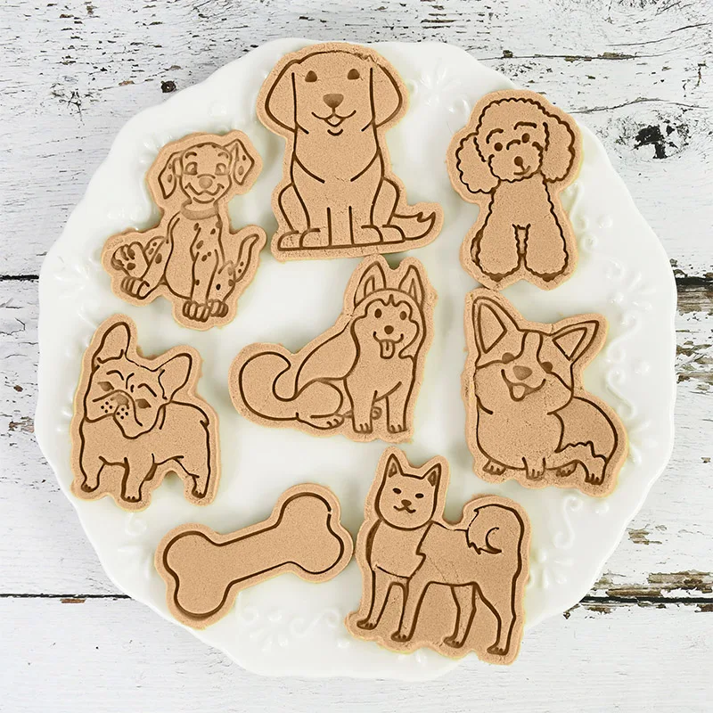 8pcs/set Cute Puppy Cat Biscuit Molds Plastic Cookie Cutters3D Cartoon Pressable Mold Cookie Stamp Baby Shower Baking Pastry
8pcs/set Cute Puppy Cat Biscuit Molds Plastic Cookie Cutters3D Cartoon Pressable Mold Cookie Stamp Baby Shower Baking Pastry